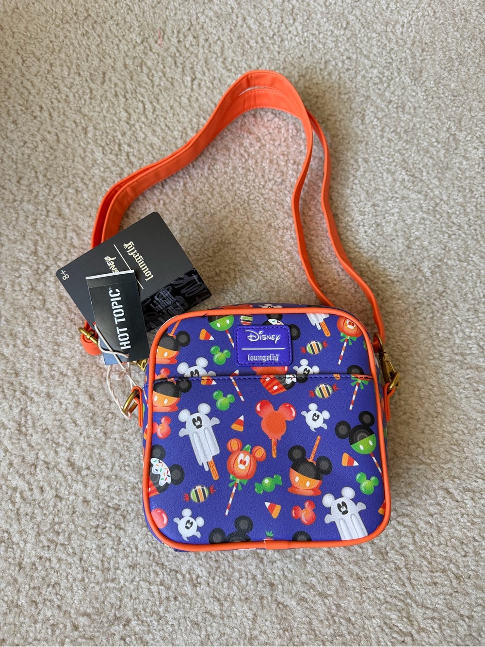 Loungefly Purple Halloween Snack Crossbody with Orange Trim